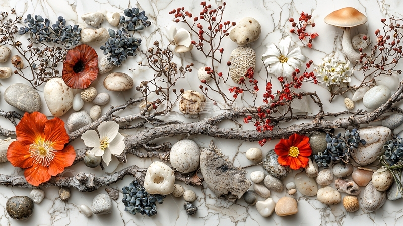高清大图下载【趣麦麦图】自然元素拼贴