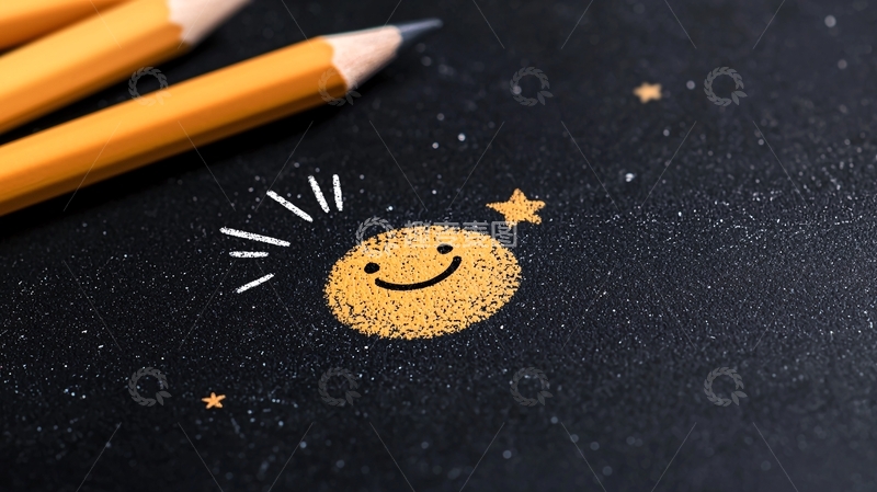 高清大图下载【趣麦麦图】铅笔下的微笑太阳图案