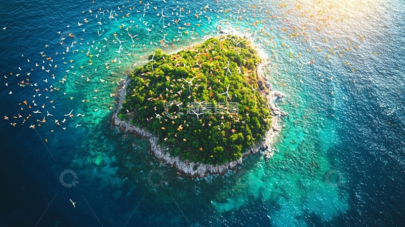 高清大图下载【趣麦麦图】风能岛屿高清图片