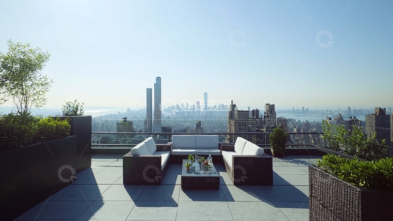 高清大图下载【趣麦麦图】现代公寓天台设计全景