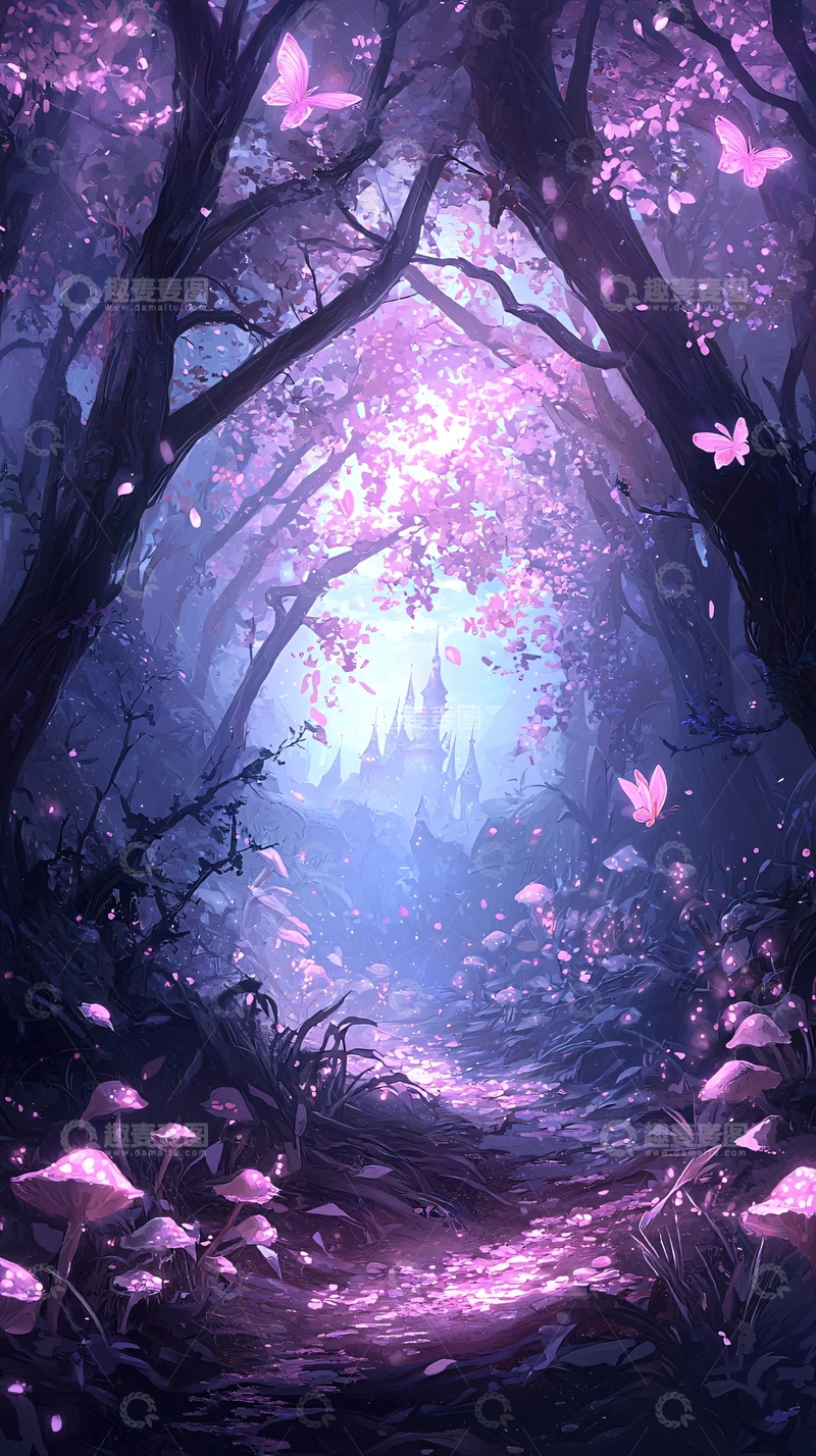 高清大图下载【趣麦麦图】梦幻森林中的城堡