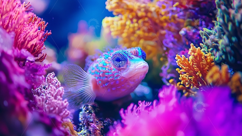 高清大图下载【趣麦麦图】色彩斑斓的珊瑚礁鱼