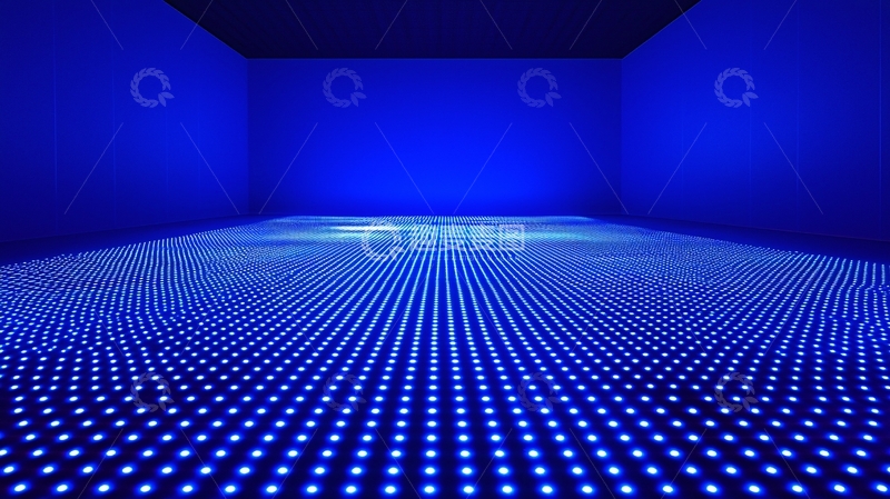 高清大图下载【趣麦麦图】蓝色数字激光光点网格