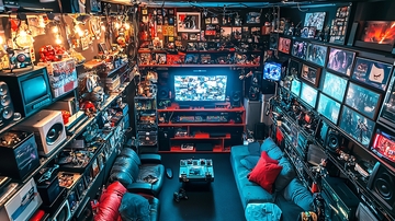 现代化家庭游戏室俯视全景设计