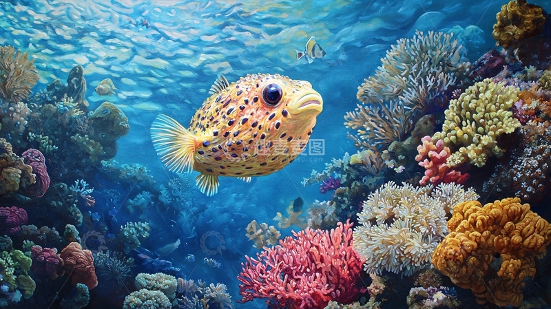 高清大图下载【趣麦麦图】海底世界珊瑚鱼群