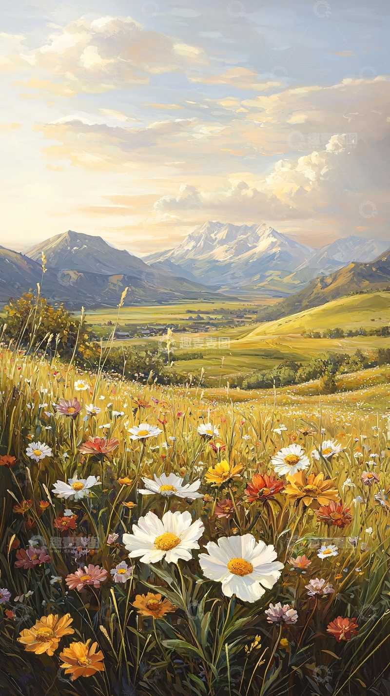 高清大图下载【趣麦麦图】山间野花盛开风景图