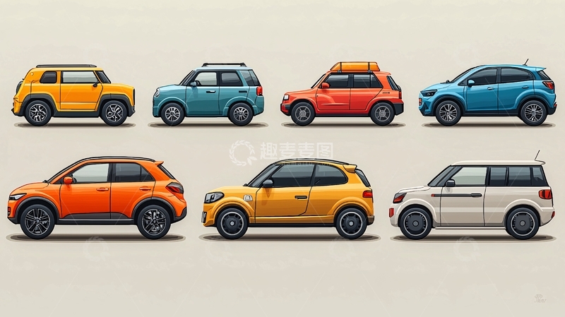 高清大图下载【趣麦麦图】卡通小型交通工具