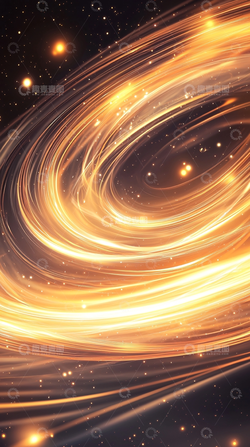 高清大图下载【趣麦麦图】金色螺旋星系背景图