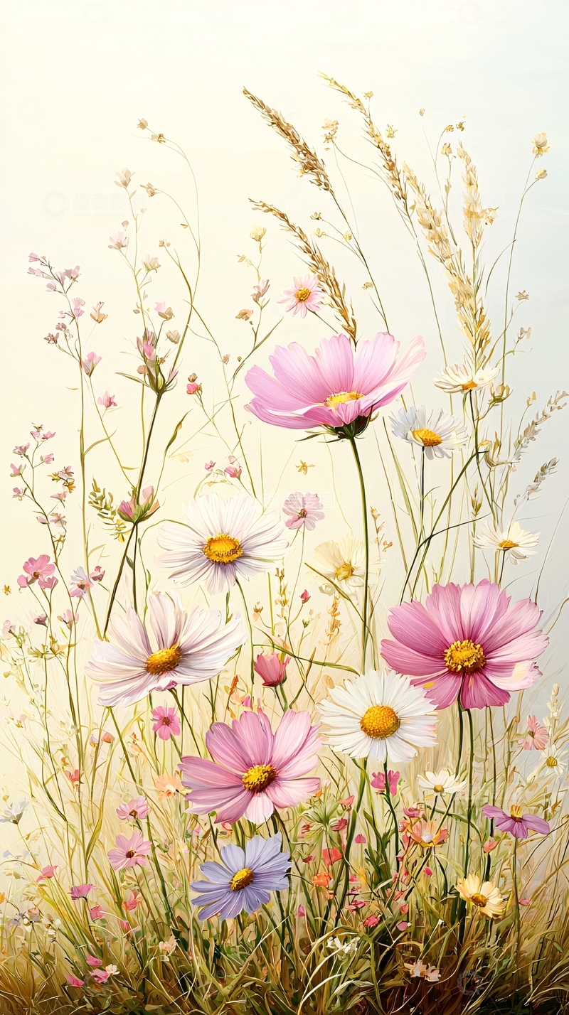 高清大图下载【趣麦麦图】夏日野花盛开风景画