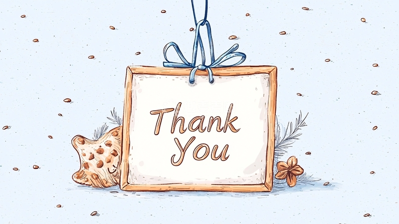 高清大图下载【趣麦麦图】感谢卡挂饰插画素材