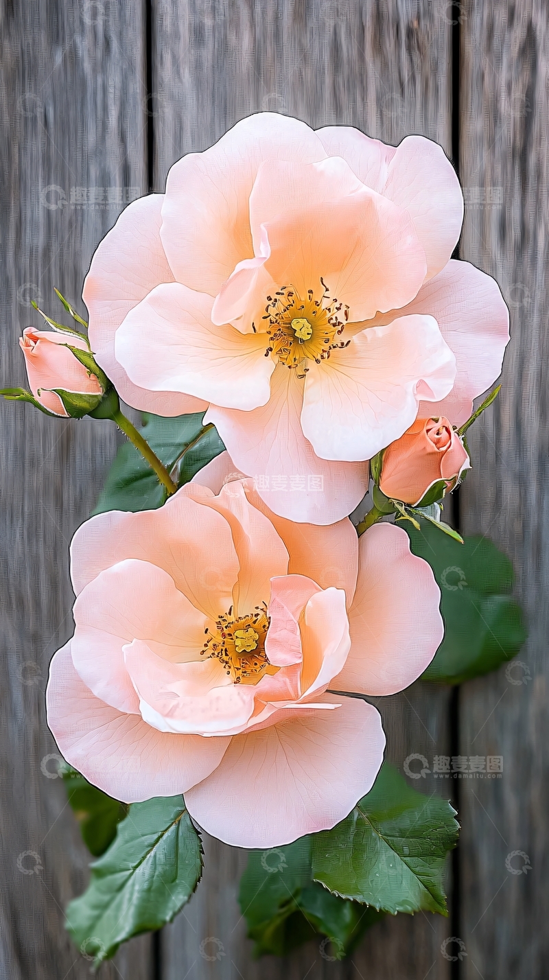 高清大图下载【趣麦麦图】粉色玫瑰花束自然背景