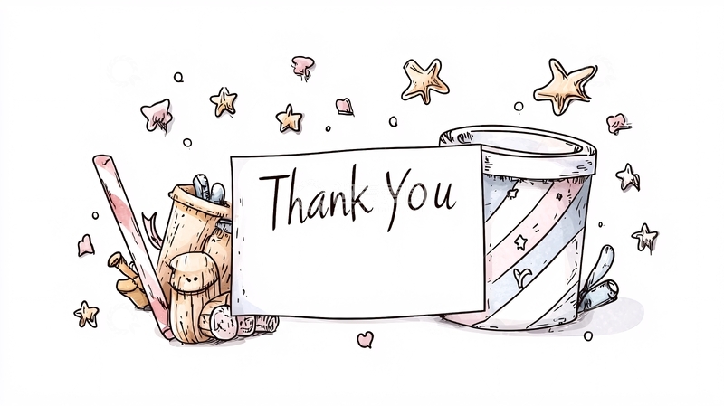 高清大图下载【趣麦麦图】感谢卡插画素材