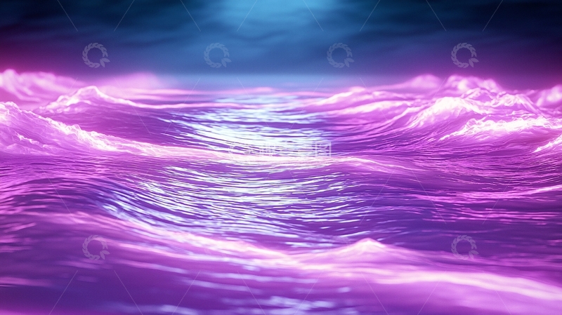 高清大图下载【趣麦麦图】梦幻紫色海洋波浪背景