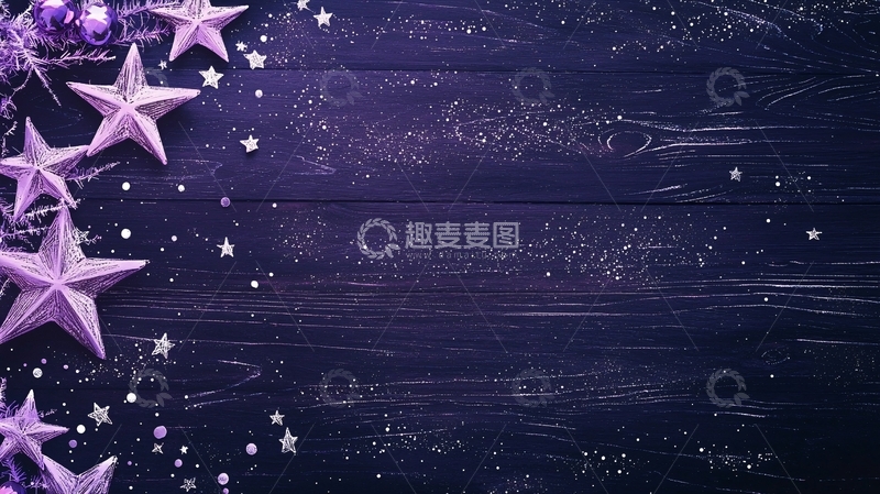 紫色星星点缀木板背景