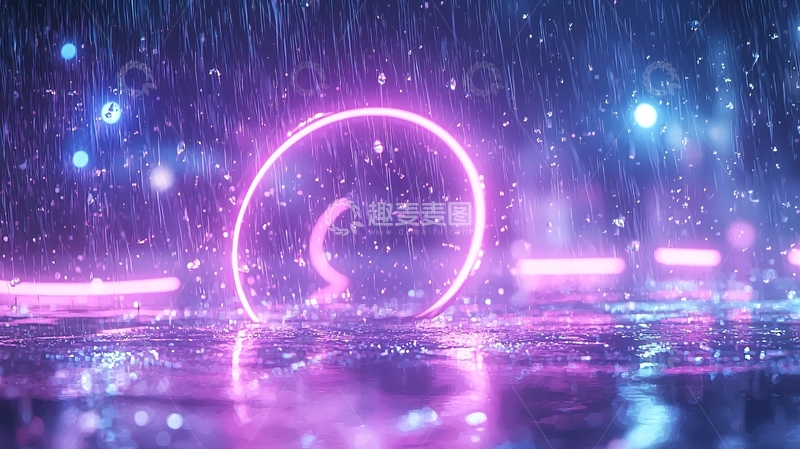高清大图下载【趣麦麦图】霓虹雨夜光影效果