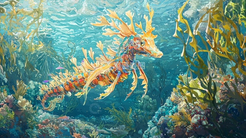 高清大图下载【趣麦麦图】海底奇幻生物插画