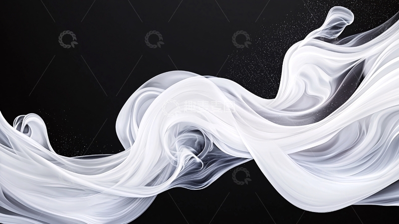 高清大图下载【趣麦麦图】流动的白色丝带