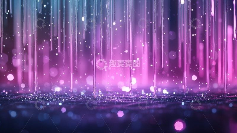 高清大图下载【趣麦麦图】梦幻紫色冰柱背景