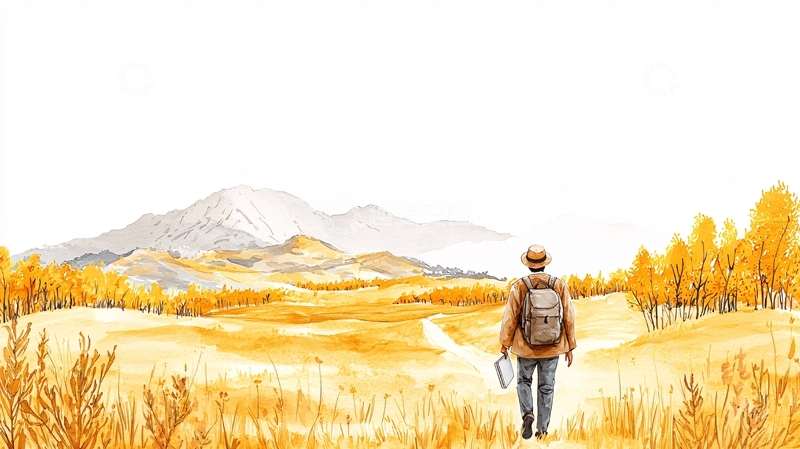 高清大图下载【趣麦麦图】秋日徒步山间风景