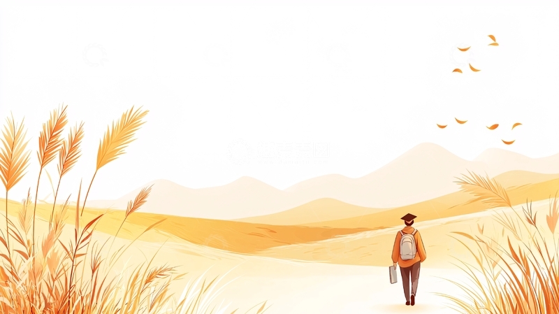 高清大图下载【趣麦麦图】秋日田野上的背影