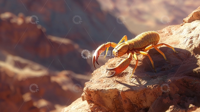 高清大图下载【趣麦麦图】沙漠蝎子在岩石上