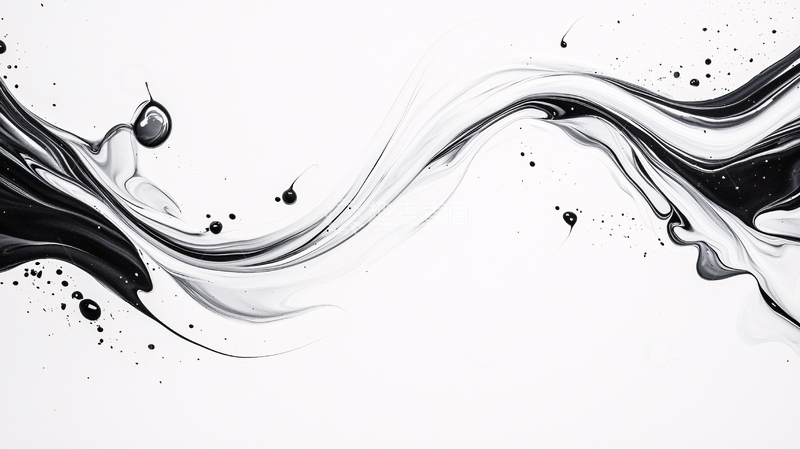 高清大图下载【趣麦麦图】黑白流动线条抽象艺术背景
