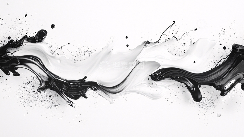 高清大图下载【趣麦麦图】黑白流动液体艺术背景