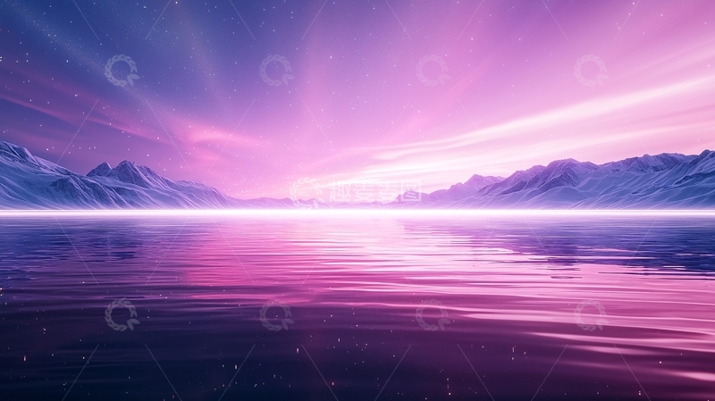 高清大图下载【趣麦麦图】梦幻星空下的山脉与湖面