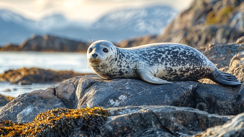 高清大图下载【趣麦麦图】海豹在岩石上休息