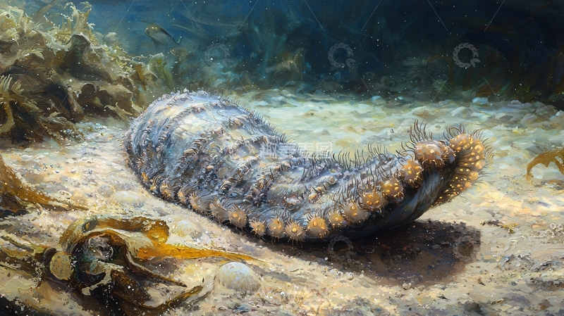 高清大图下载【趣麦麦图】海底生物：海参与珊瑚礁