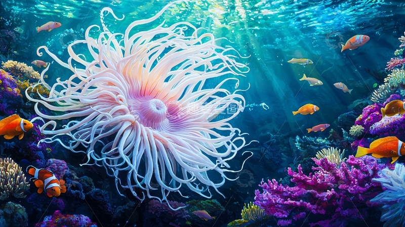 高清大图下载【趣麦麦图】海底珊瑚与海葵的美丽世界