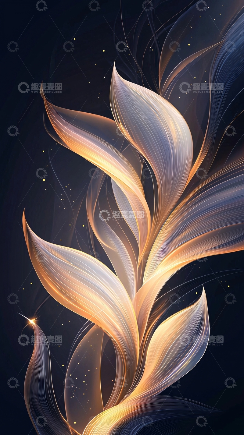 高清大图下载【趣麦麦图】梦幻光波抽象艺术背景