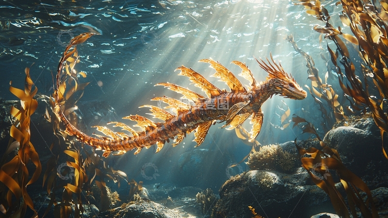 高清大图下载【趣麦麦图】海底龙鱼与海藻