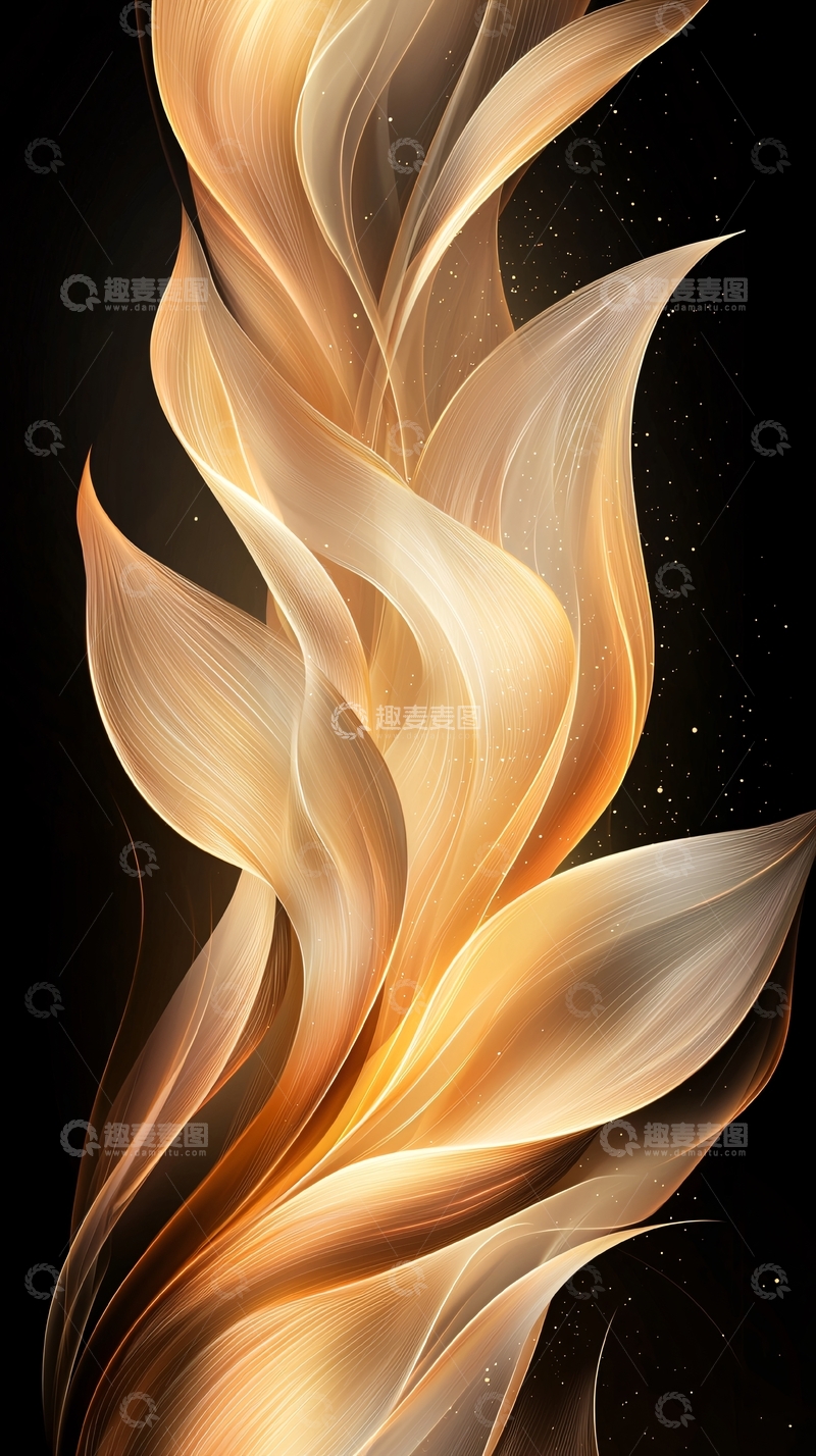 高清大图下载【趣麦麦图】金色抽象线条艺术背景