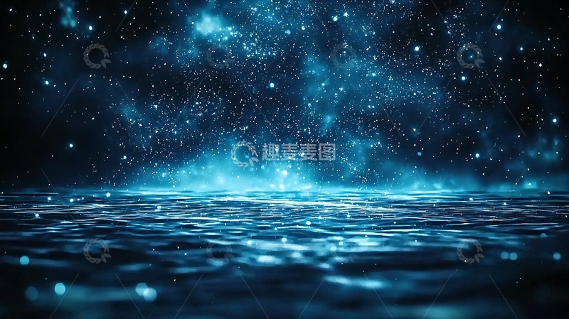 高清大图下载【趣麦麦图】夜空下的水面光影效果