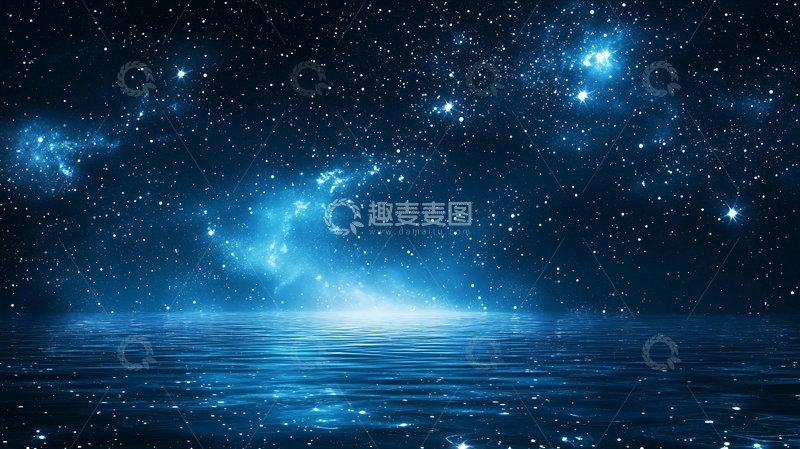 高清大图下载【趣麦麦图】星空下的宁静水面