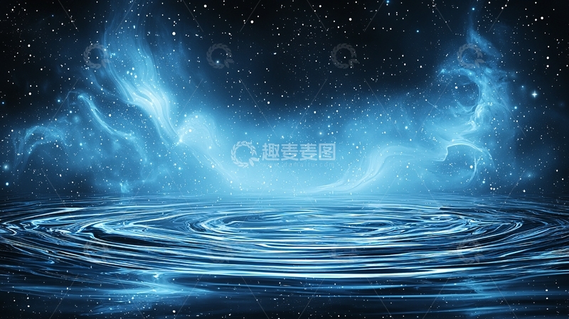 高清大图下载【趣麦麦图】星空下的涟漪水波