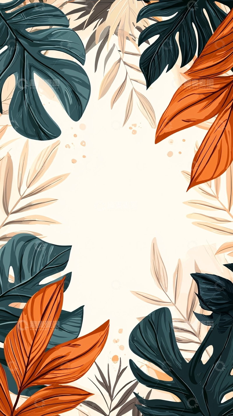 高清大图下载【趣麦麦图】热带植物叶子背景图