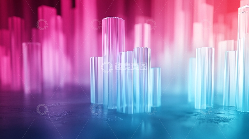 高清大图下载【趣麦麦图】未来感玻璃柱子背景图