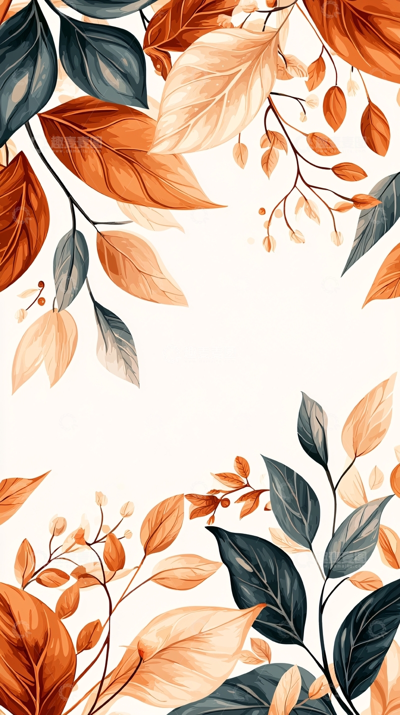 高清大图下载【趣麦麦图】秋日落叶背景素材