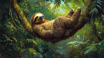 树懒在热带雨林中休息