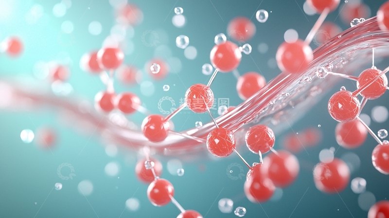 高清大图下载【趣麦麦图】分子结构与水滴动态效果