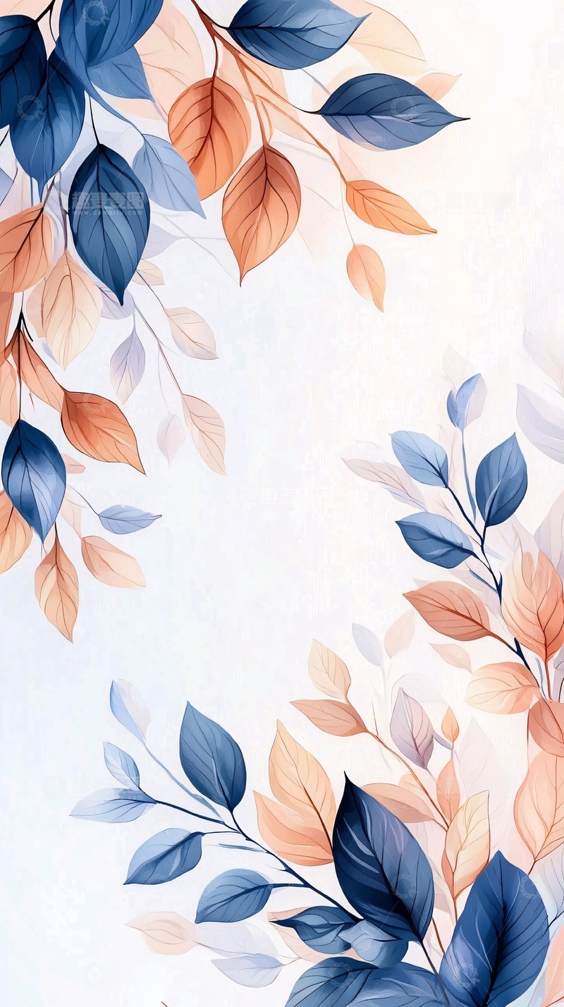 高清大图下载【趣麦麦图】秋日色彩斑斓树叶背景图