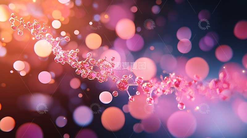 高清大图下载【趣麦麦图】分子结构抽象艺术背景