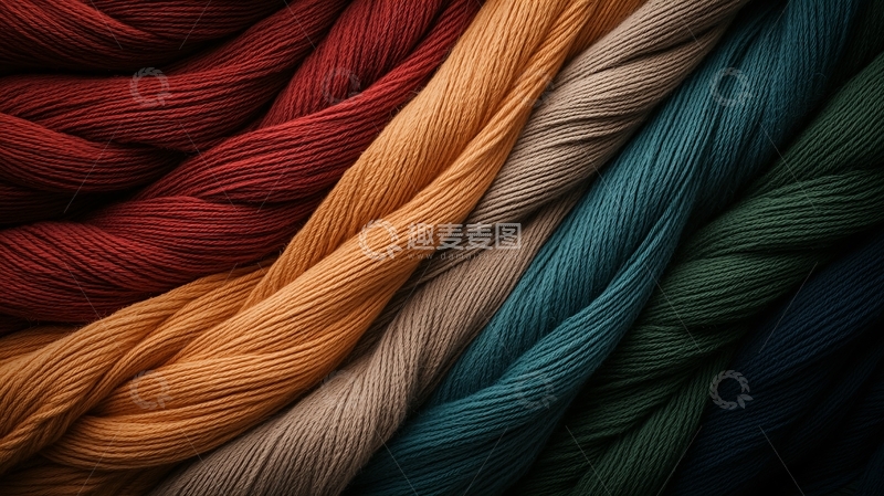 高清大图下载【趣麦麦图】彩色纱线编织纹理背景