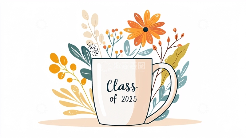 2025届毕业纪念杯插画