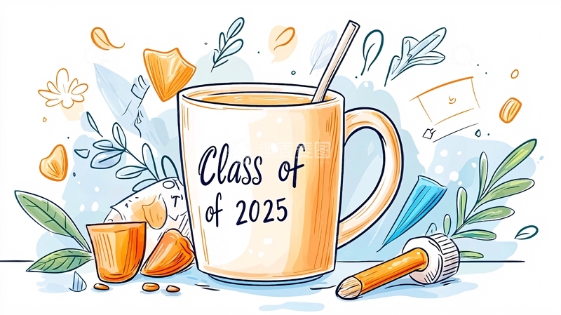 2025届毕业纪念杯插画