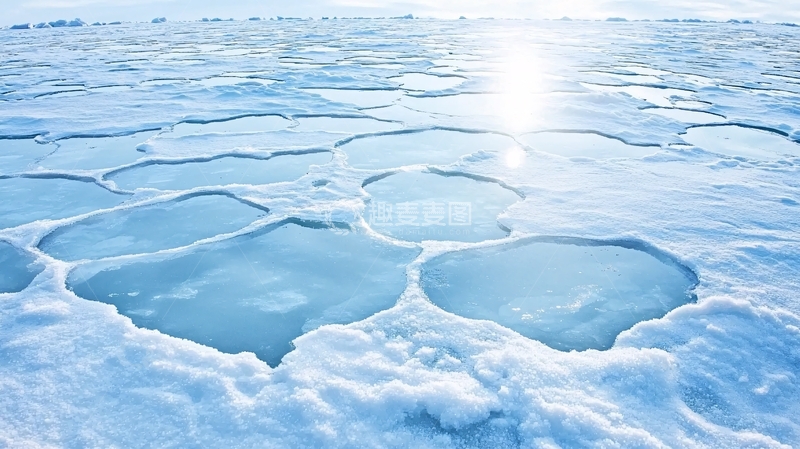 高清大图下载【趣麦麦图】冰川融化后的浮冰景观