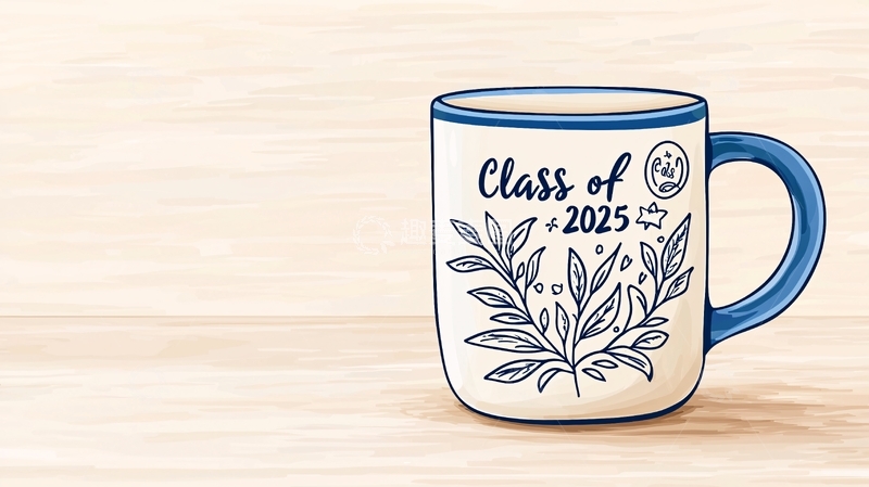2025毕业纪念马克杯插画