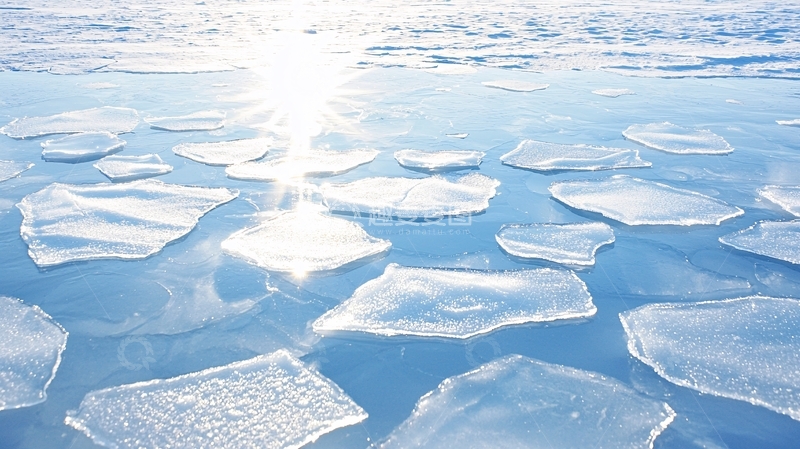 高清大图下载【趣麦麦图】冰面上的浮冰块